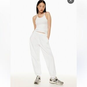 Wilfred Free Cream Elastic Waist High Rise Relaxed Fit Pants Size Extra Small